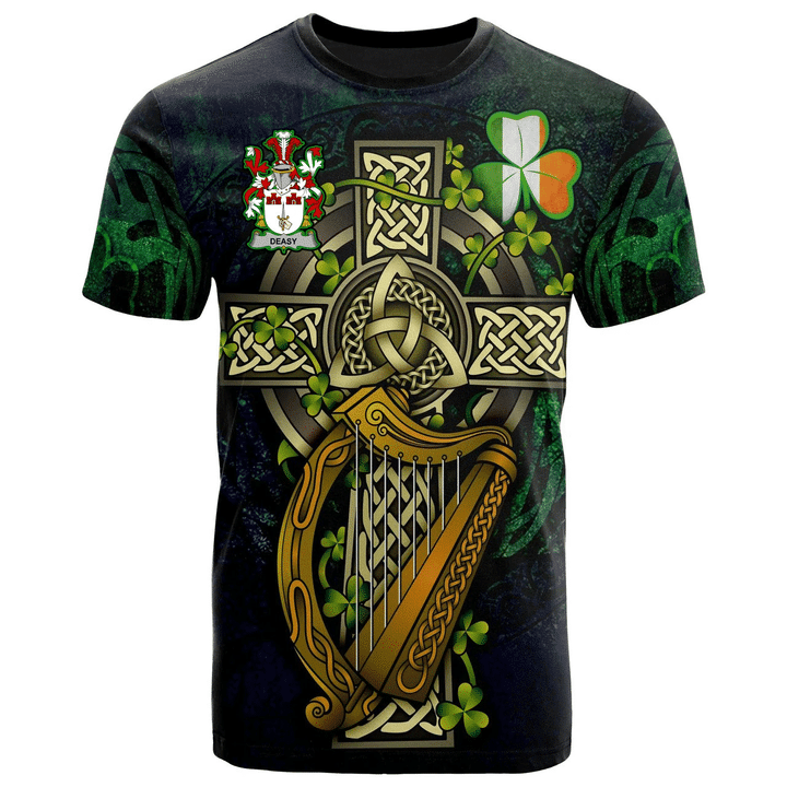 1stireland Ireland T-Shirt - Deasy Irish with Celtic Cross Tee - Irish Family Crest A7 | 1stireland.com
