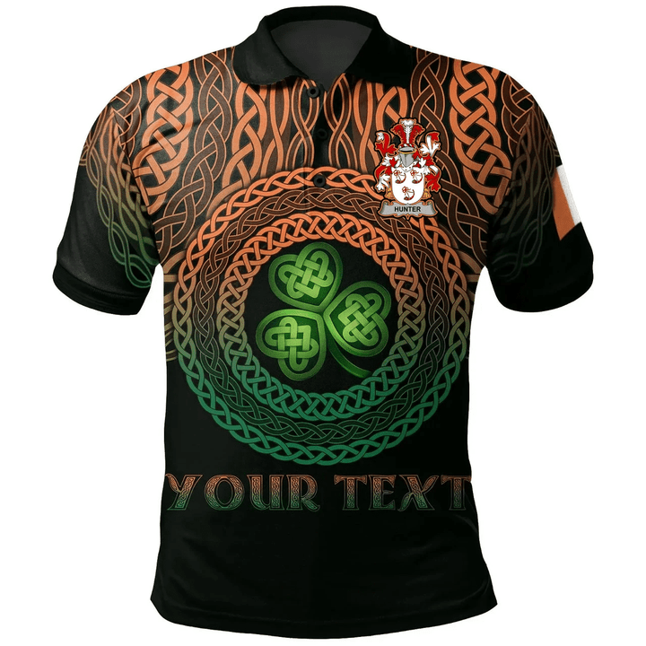 1stIreland Ireland Polo Shirt - Hunter Irish Family Crest Polo Shirt - Celtic Pride A7 | 1stIreland.com