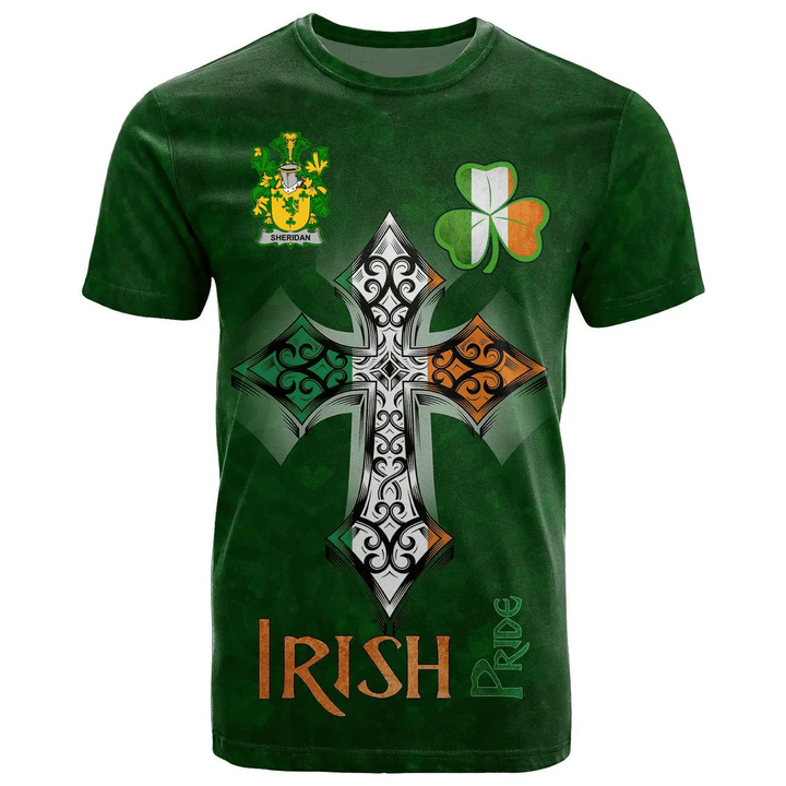 1stIreland Ireland T-Shirt - Sheridan Irish Family Crest Ireland Pride A7 | 1stIreland.com