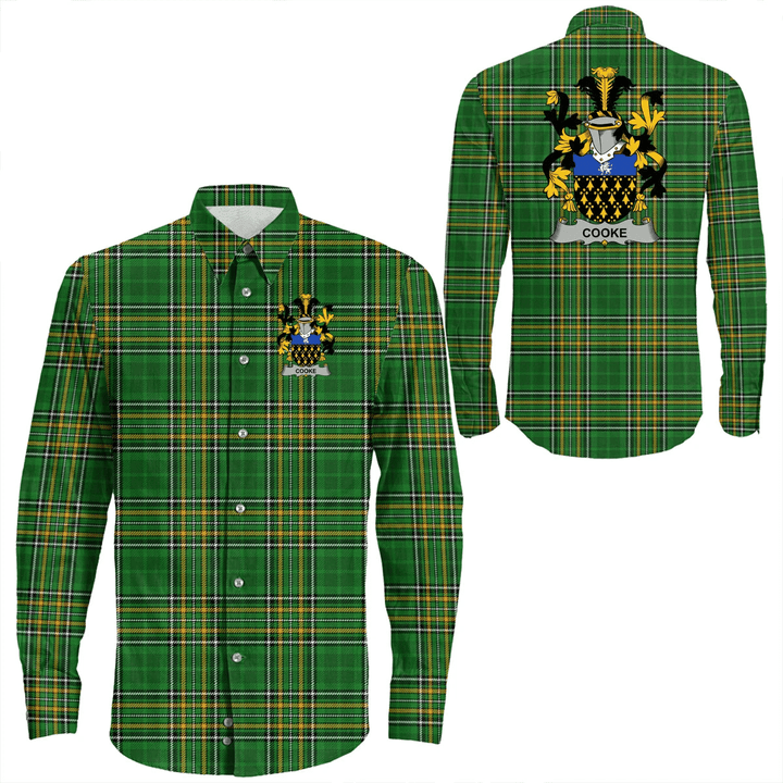 1stIreland Ireland Shirt - Cooke Irish Crest Long Sleeve Button Shirt A7 | 1stIreland.com