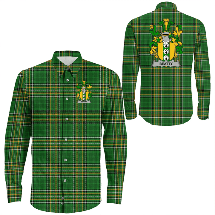 1stIreland Ireland Shirt - Beatty or Betagh Irish Crest Long Sleeve Button Shirt A7 | 1stIreland.com