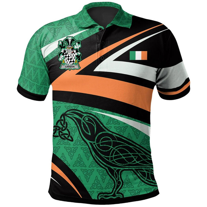 1stIreland Ireland Clothing - Carson Irish Family Crest Polo Shirt - Legend of Ireland A7 | 1stIreland.com