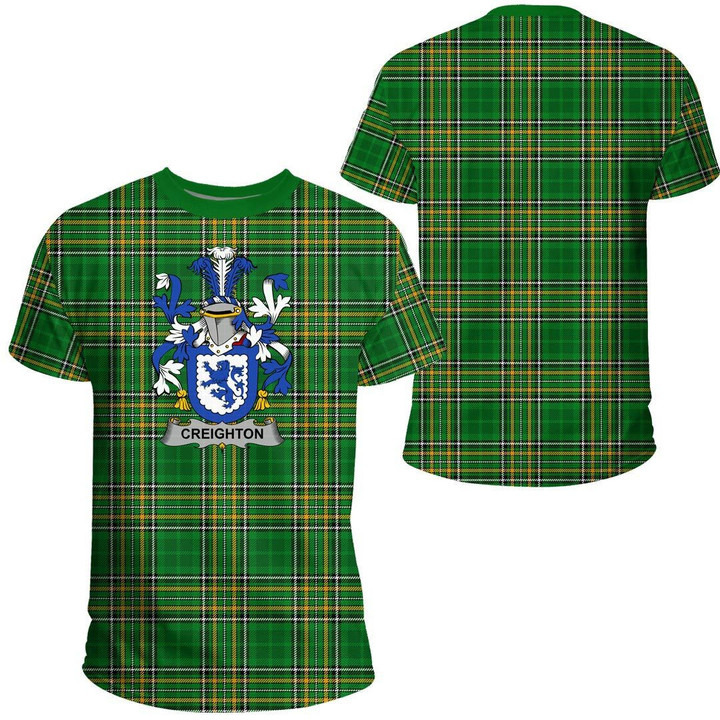 1stIreland Ireland Tee - Creighton Irish Family Crest T-Shirt Irish National Tartan (Version 2.0) A7 | 1stIreland.com