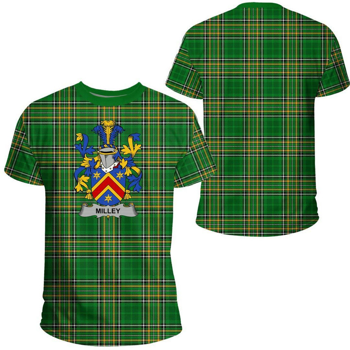 1stIreland Ireland Tee - Milley or O'Millea Irish Family Crest T-Shirt Irish National Tartan (Version 2.0) A7 | 1stIreland.com