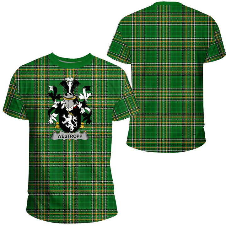 1stIreland Ireland Tee - Westropp Irish Family Crest T-Shirt Irish National Tartan (Version 2.0) A7 | 1stIreland.com