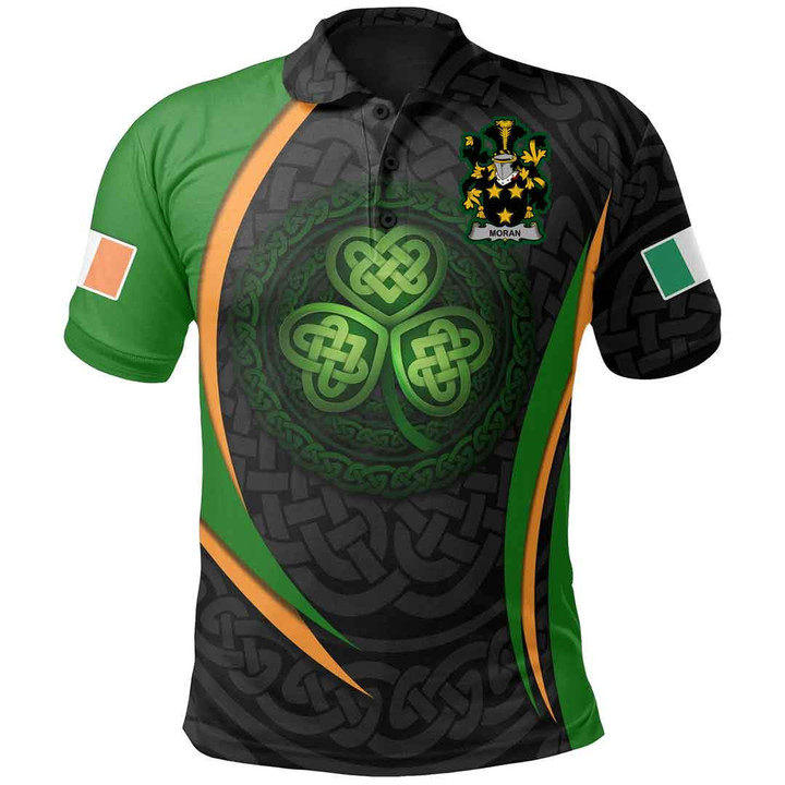 1stIreland Ireland Clothing - Moran or O'Moran Irish Family Crest Polo Shirt - Irish Spirit A7 | 1stIreland.com