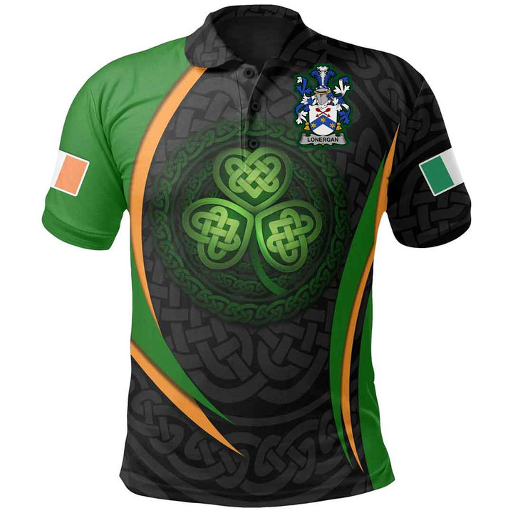 1stIreland Ireland Clothing - Lonergan or O'Lonergan Irish Family Crest Polo Shirt - Irish Spirit A7 | 1stIreland.com