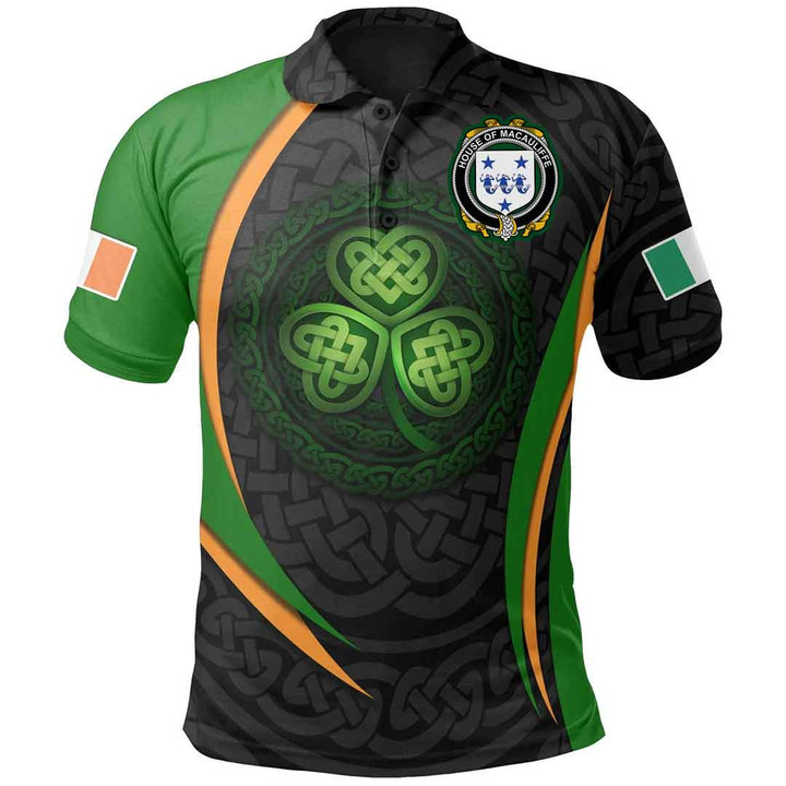 1stIreland Ireland Clothing - House of MACAULIFFE Irish Family Crest Polo Shirt - Irish Spirit A7 | 1stIreland.com