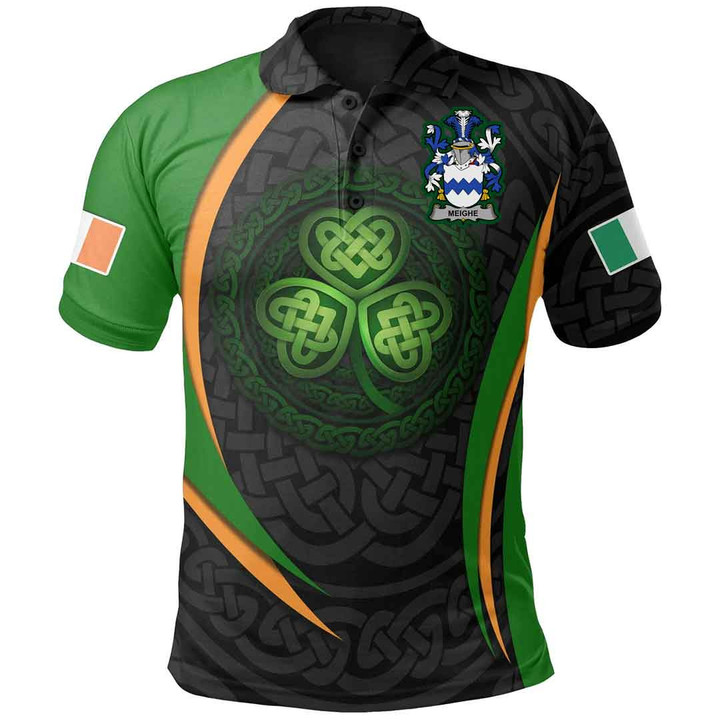 1stIreland Ireland Clothing - Meighe Irish Family Crest Polo Shirt - Irish Spirit A7 | 1stIreland.com
