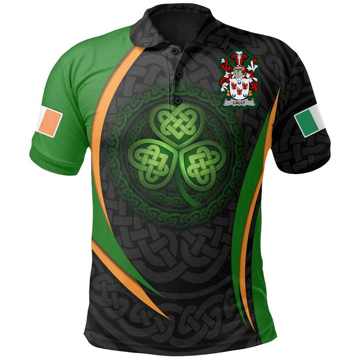 1stIreland Ireland Clothing - Lally or O'Mullally Irish Family Crest Polo Shirt - Irish Spirit A7 | 1stIreland.com