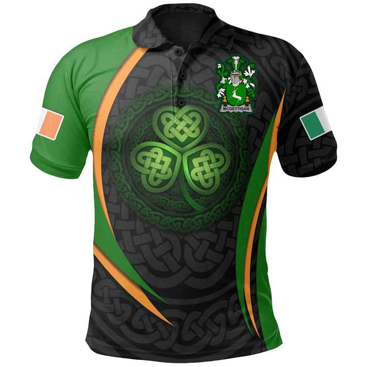 1stIreland Ireland Clothing - McGettigan or Gethin Irish Family Crest Polo Shirt - Irish Spirit A7 | 1stIreland.com