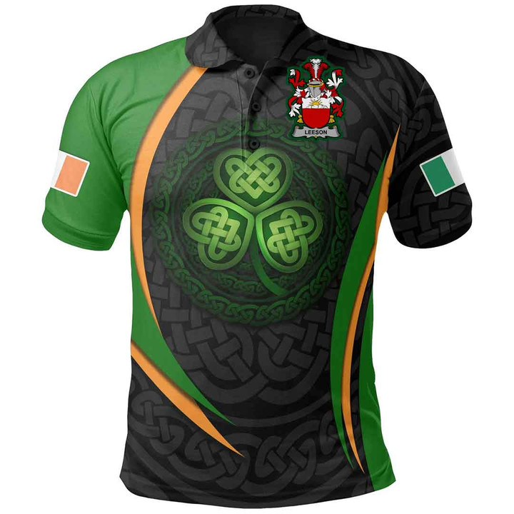 1stIreland Ireland Clothing - Leeson Irish Family Crest Polo Shirt - Irish Spirit A7 | 1stIreland.com