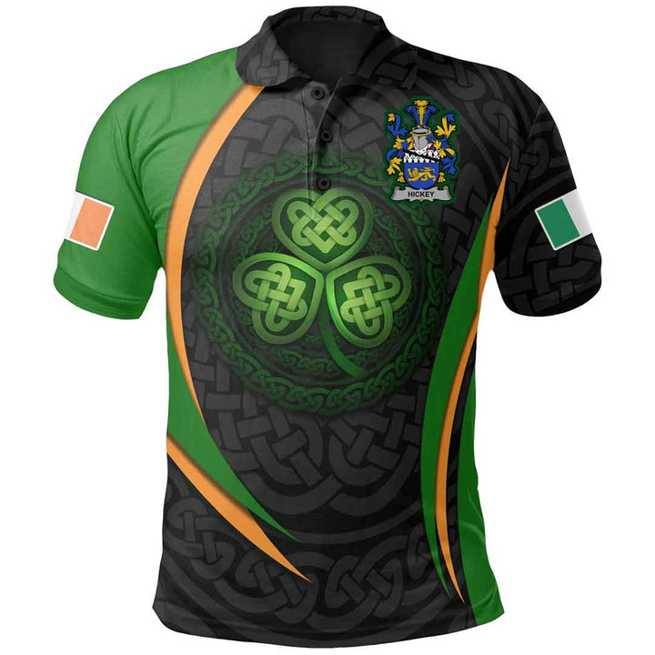 1stIreland Ireland Clothing - Hickey or O'Hickey Irish Family Crest Polo Shirt - Irish Spirit A7 | 1stIreland.com