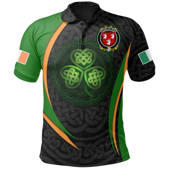 1stIreland Ireland Clothing - House of RYAN (O’Mulrian) Irish Family Crest Polo Shirt - Irish Spirit A7 | 1stIreland.com