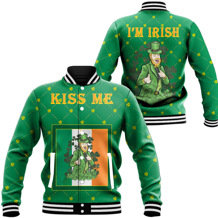 1stireland Clothing - St.Patrick's Day Funny Shamrock Baseball Jacket | 1stireland.com