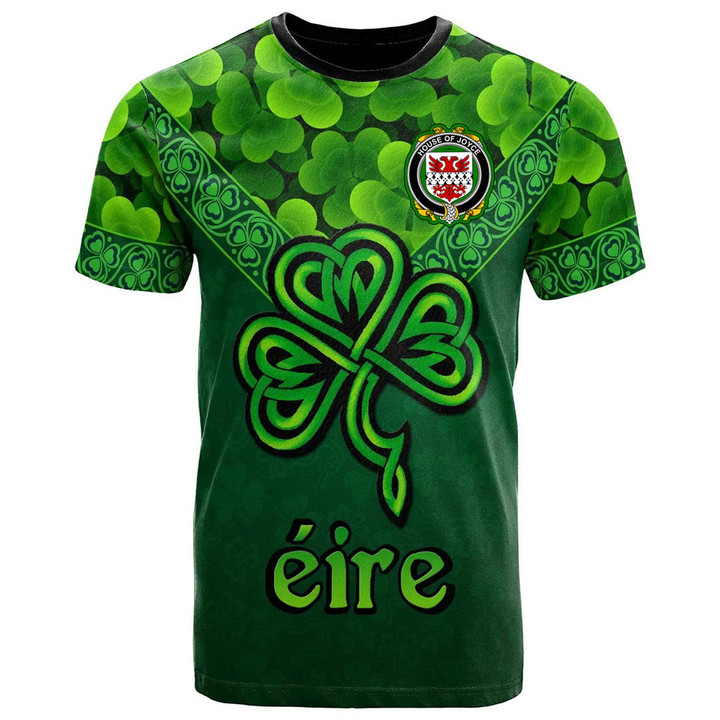 1stIreland Ireland T-Shirt - House of JOYCE Irish Family Crest T-Shirt - Irish Shamrock Triangle Style A7 | 1stIreland