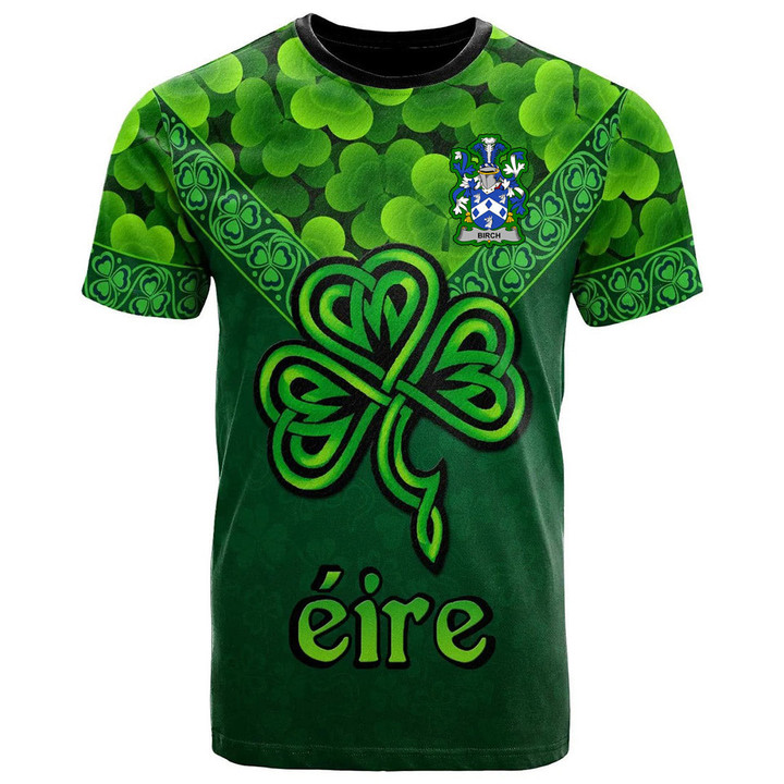1stIreland Ireland T-Shirt - Birch Irish Family Crest T-Shirt - Irish Shamrock Triangle Style A7 | 1stIreland