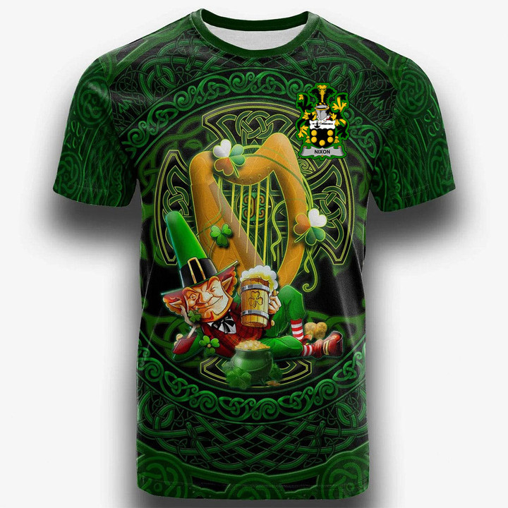 1stIreland Ireland T-Shirt - Nixon Irish Family Crest T-Shirt - Ireland's Trickster Fairies A7 | 1stIreland