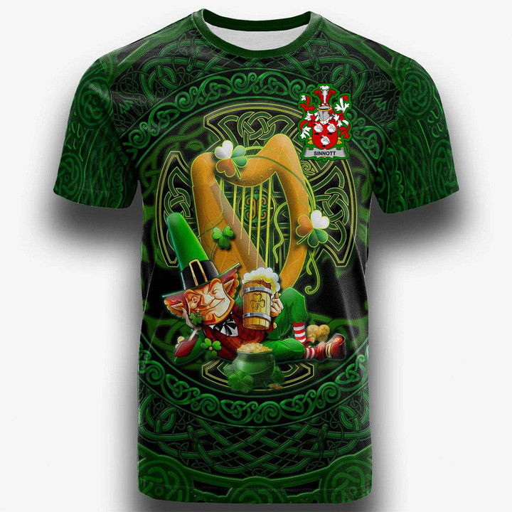 1stIreland Ireland T-Shirt - Sinnott or Synnott Irish Family Crest T-Shirt - Ireland's Trickster Fairies A7 | 1stIreland