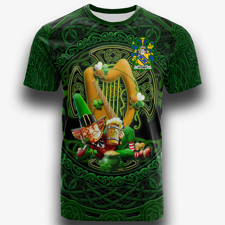 1stIreland Ireland T-Shirt - Stoney Irish Family Crest T-Shirt - Ireland's Trickster Fairies A7 | 1stIreland