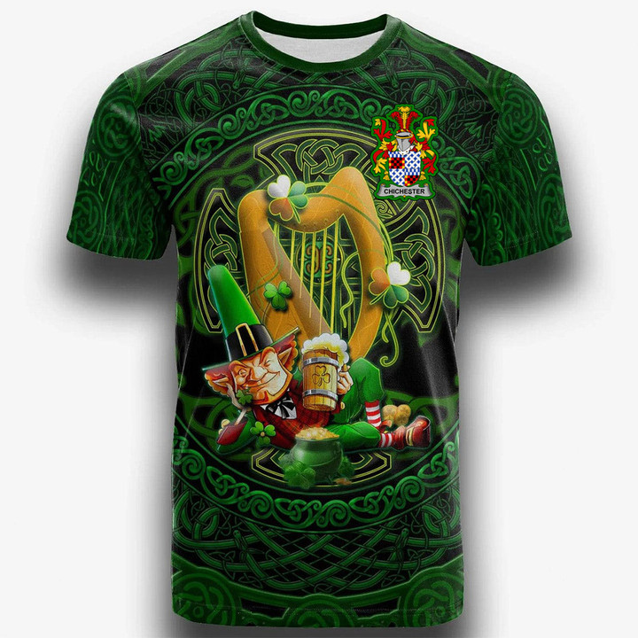 1stIreland Ireland T-Shirt - Chichester Irish Family Crest T-Shirt - Ireland's Trickster Fairies A7 | 1stIreland