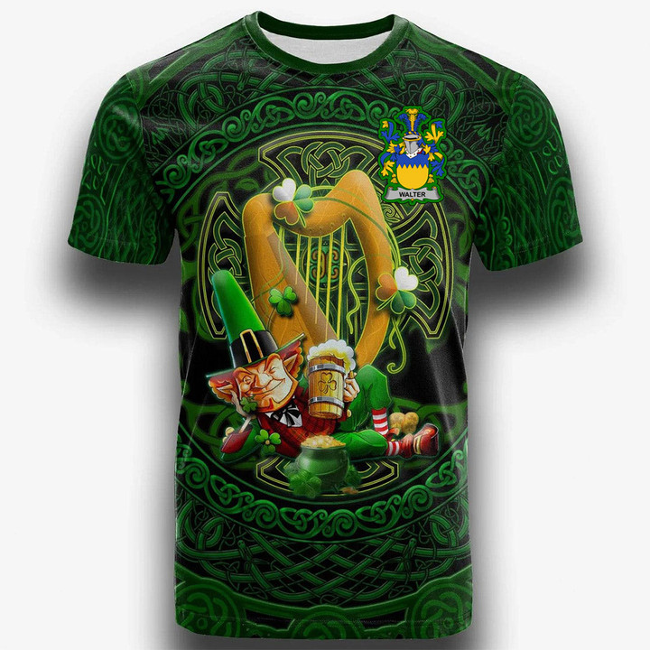 1stIreland Ireland T-Shirt - Walter Irish Family Crest T-Shirt - Ireland's Trickster Fairies A7 | 1stIreland