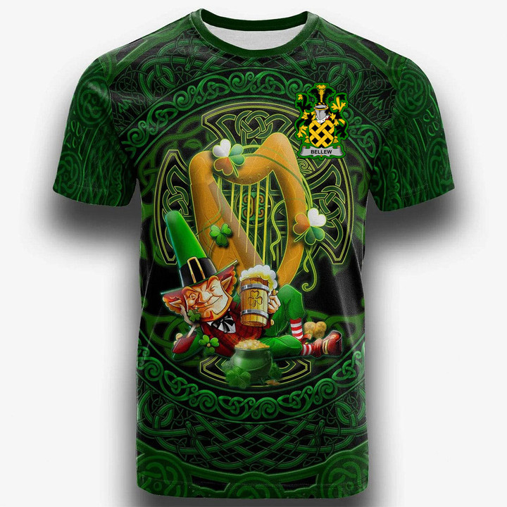 1stIreland Ireland T-Shirt - Bellew Irish Family Crest T-Shirt - Ireland's Trickster Fairies A7 | 1stIreland