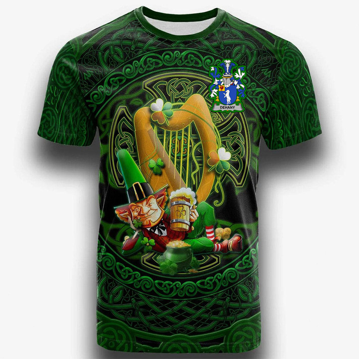 1stIreland Ireland T-Shirt - Dehany Irish Family Crest T-Shirt - Ireland's Trickster Fairies A7 | 1stIreland