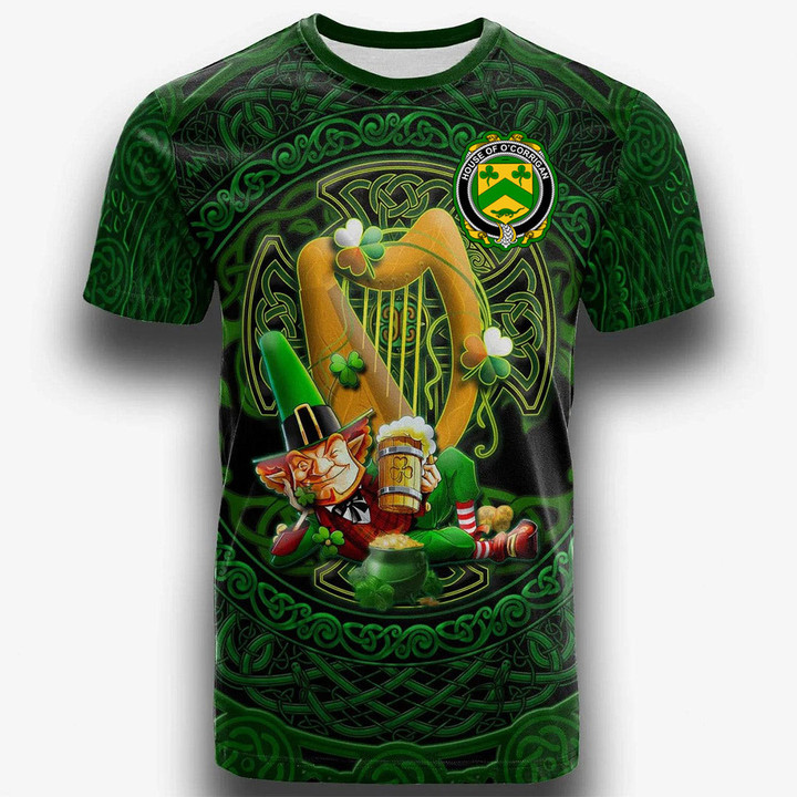 1stIreland Ireland T-Shirt - House of O CORRIGAN Irish Family Crest T-Shirt - Ireland's Trickster Fairies A7 | 1stIreland
