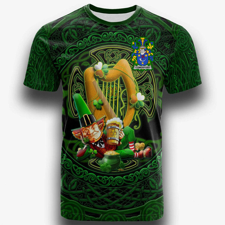 1stIreland Ireland T-Shirt - Comerford Irish Family Crest T-Shirt - Ireland's Trickster Fairies A7 | 1stIreland