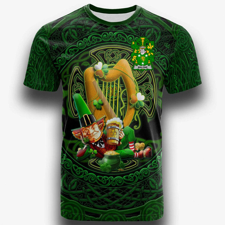1stIreland Ireland T-Shirt - Malone or O Malone Irish Family Crest T-Shirt - Ireland's Trickster Fairies A7 | 1stIreland
