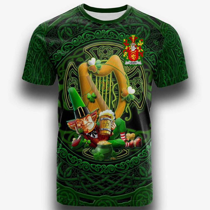 1stIreland Ireland T-Shirt - Leahy or O Lahy Irish Family Crest T-Shirt - Ireland's Trickster Fairies A7 | 1stIreland