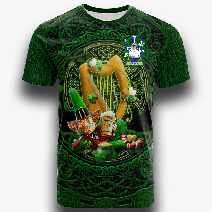 1stIreland Ireland T-Shirt - Cahill or O Cahill Irish Family Crest T-Shirt - Ireland's Trickster Fairies A7 | 1stIreland