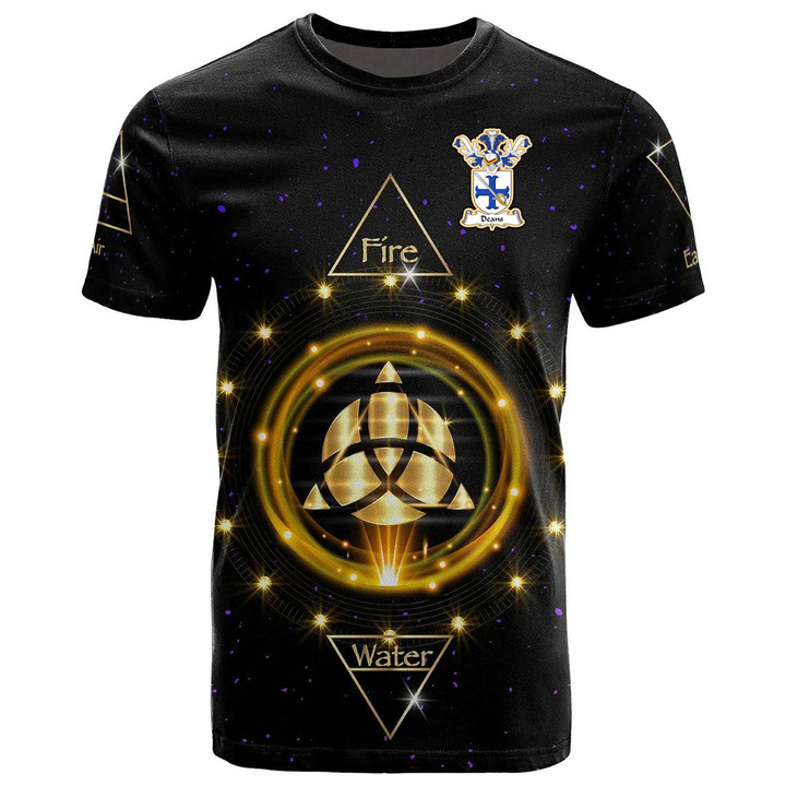 1stIreland Tee - Deans Family Crest T-Shirt - Celtic Wiccan Fire Earth Water Air A7 | 1stIreland