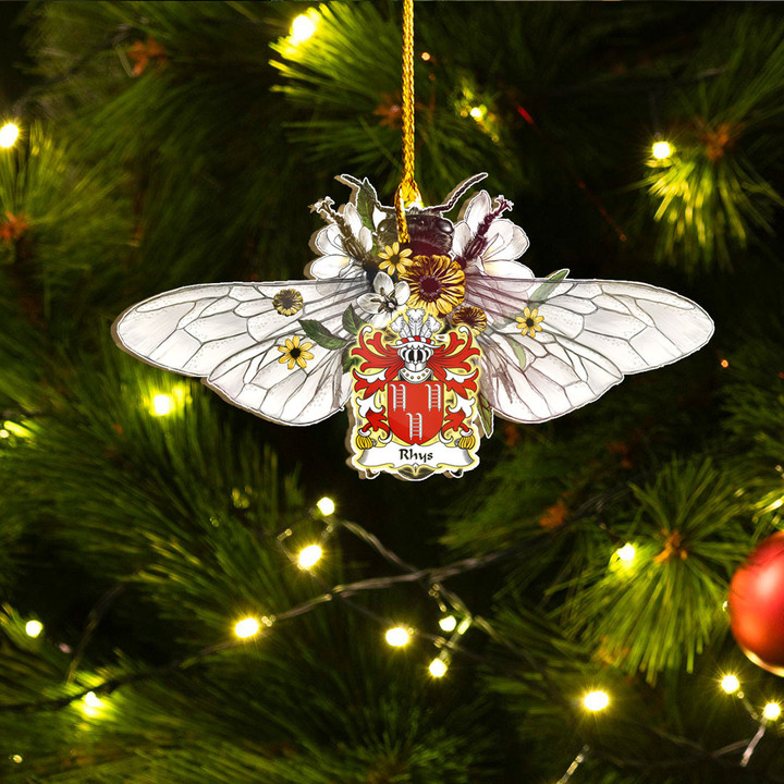 1stIreland Ornament - Rhys AP DAFYDD Welsh Family Crest Custom Shape Ornament - Fluffy Bumblebee A7 | 1stIreland