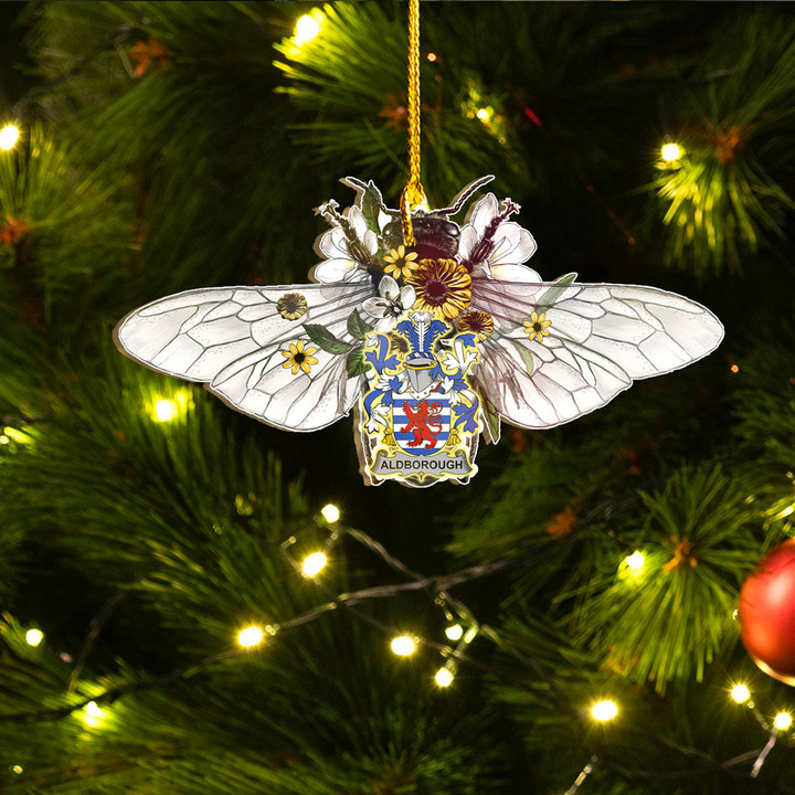 1stIreland Ornament - Aldborough Irish Family Crest Custom Shape Ornament - Fluffy Bumblebee A7 | 1stIreland