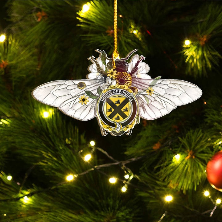 1stIreland Ornament - House of PURCELL Irish Family Crest Custom Shape Ornament - Fluffy Bumblebee A7 | 1stIreland