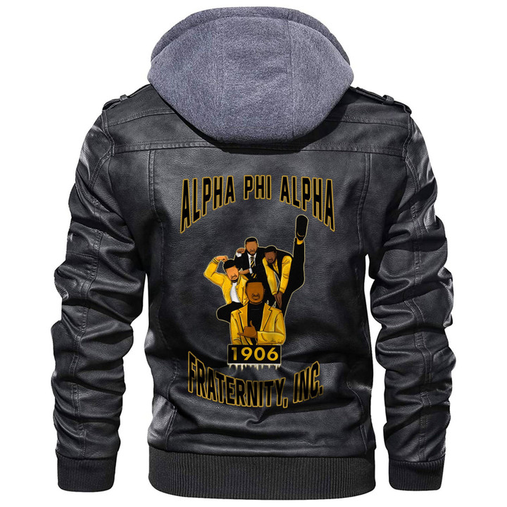 Alpha Phi Alpha Brotherhood Zipper Leather Jacket A31
 | Getteestore.com

