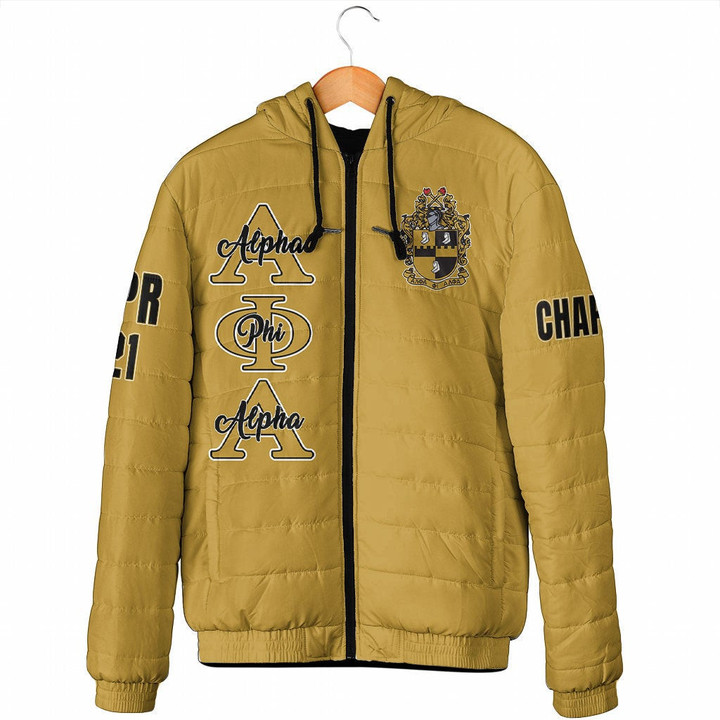 Alpha Phi Alpha (Old Gold) Padded Hooded Jacket A31 | Getteestore.com
