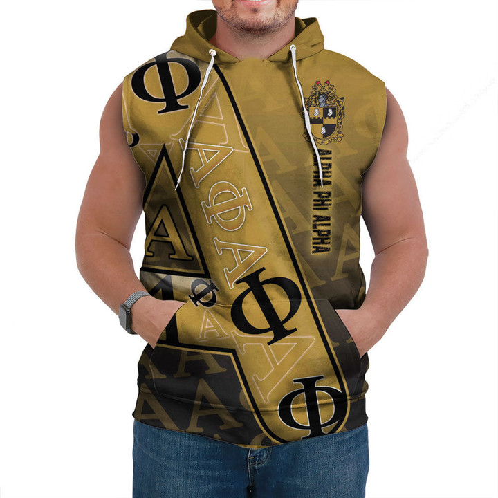Africa Zone Clothing - Alpha Phi Alpha Letters Pattern Sleeveless Hoodie A35 | Africa Zone