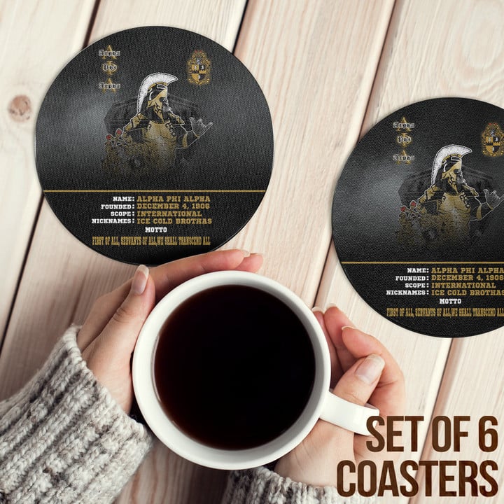 Africazone Coasters (Sets of 6) - Alpha Phi Alpha Motto Coasters | Africazone
