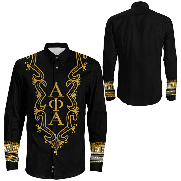 Alpha Phi Alpha Hye Won Hye Dashiki Long Sleeve Button Shirt | Getteestore.com