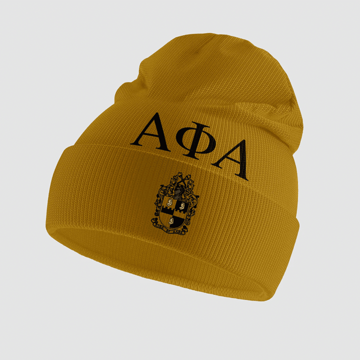 Africa Zone Hat - Alpha Phi Alpha Old Gold Winter Hat A35