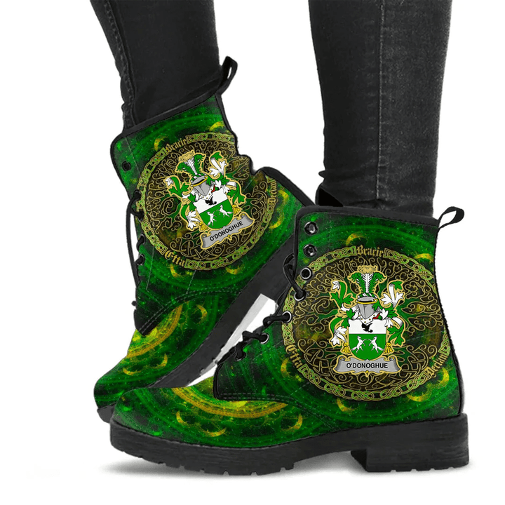 1stIreland Ireland Leather Boots - O Donoghue Irish Family Crest Leather Boots - Celtic Tree (Green) A7