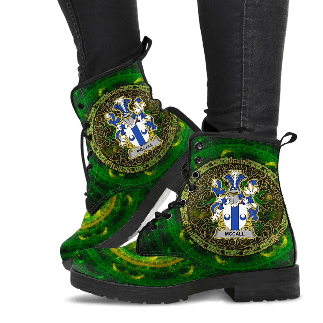 1stIreland Ireland Leather Boots - McCall Irish Family Crest Leather Boots -  Tree (Green) A7