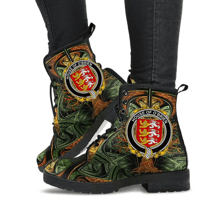 1stIreland Ireland Leather Boots - House of O BRIEN Irish Family Crest Leather Boots - Tree Of Life A7