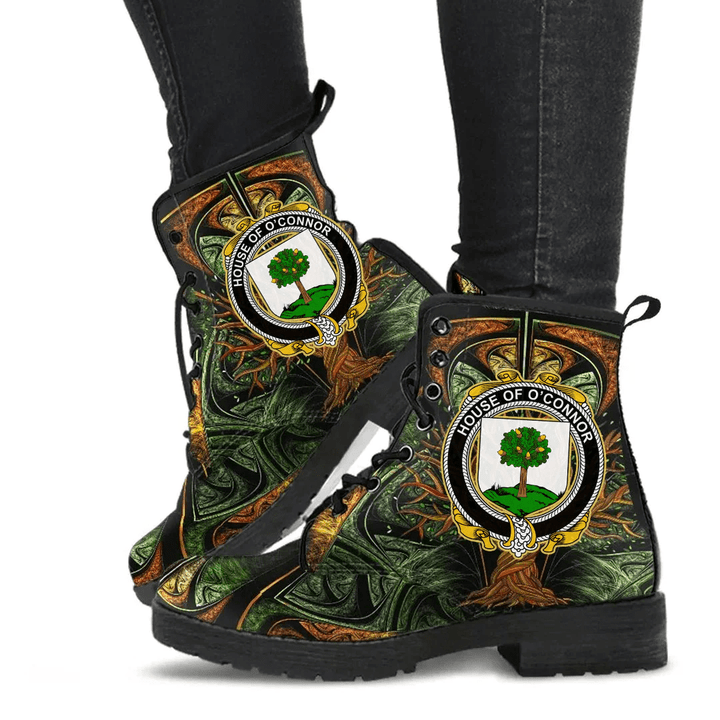 1stIreland Ireland Leather Boots - House of O CONNOR Faly Irish Family Crest Leather Boots - Tree Of Life A7