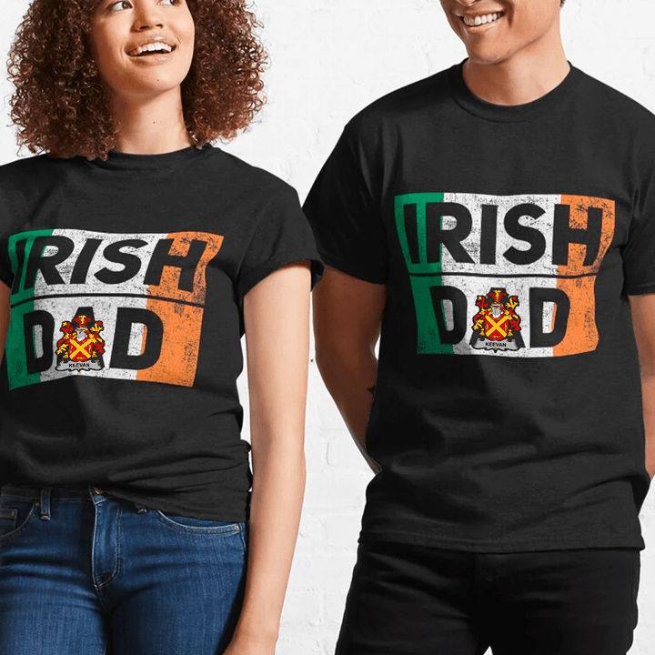 1stIreland Ireland T-Shirt - Keevan or O Kevane Irish Family Crest Irish Dad 100% Cotton T-Shirt A7 | 1stIreland