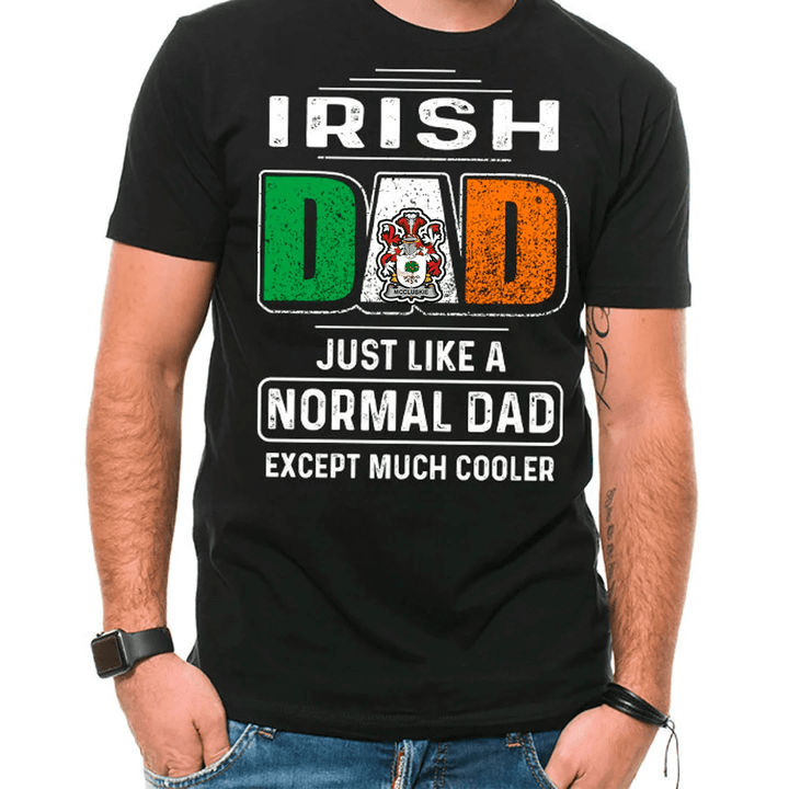 1stIreland Ireland T-Shirt - McCluskie or McCloskie Irish Family Crest Most Awesome Irish Dad 100% Cotton T-Shirt A7