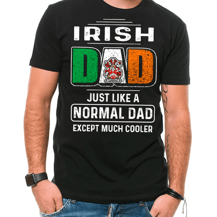 1stIreland Ireland T-Shirt - Longfield Irish Family Crest Most Awesome Irish Dad 100% Cotton T-Shirt A7